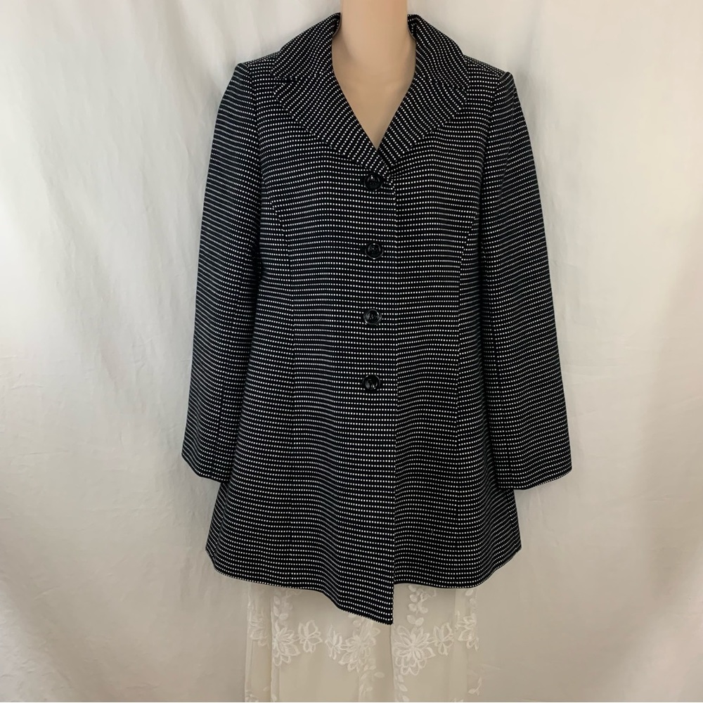ANN TAYLOR Black Align Paneled Coat Jacket Size 4